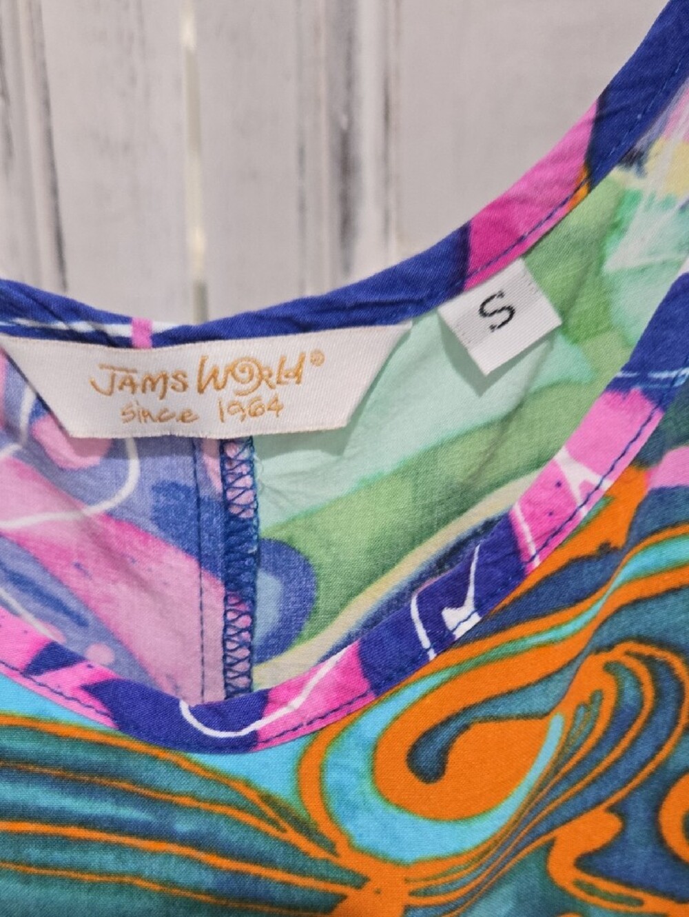 Jams World Multicolor Swirl Print Midi Dress with Purple, Pink, Blue and Orange - Picture 2 of 15